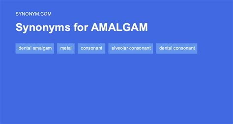 amalgam synonym|AMALGAM Synonyms: 55 Similar and Opposite Words .
